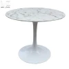 Contemporary Budget Mid Center Classic Design Dining Room White Round Sticker Marble Top Tulip Dining Table