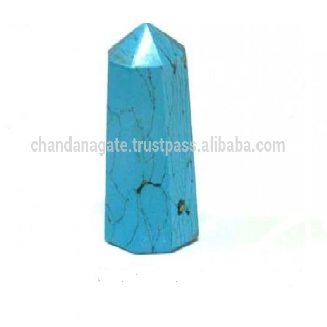 crystal point Hit Turquoise Blue point tower stone healing obelisk point chakra gemstone reiki agate