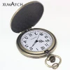 Custom Classical mens pocket watches with stainless steel chain