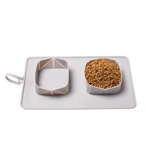 Custom Collapsible Foldable Silicone Dog Bowl Food Mat Pet Food Feeder