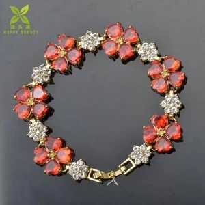 Custom cubic zirconia bracelet copper bracelet for women