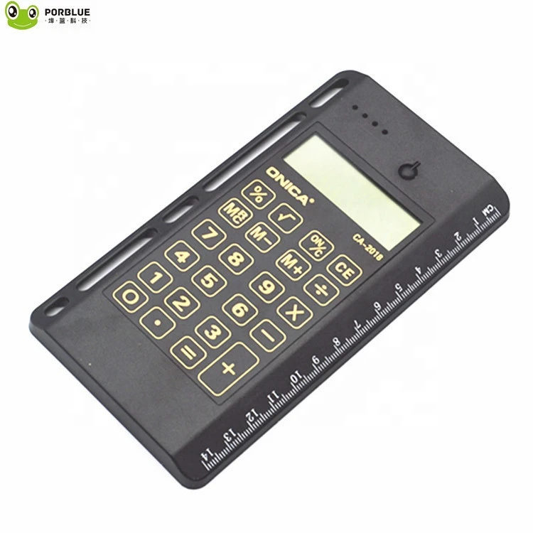 custom electronic Power Bank scientific calculator with ruler and LED Flashlight