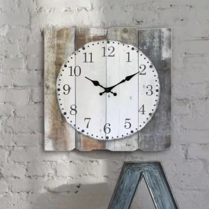 Custom farmhouse style wooden wall clock home decoration Wooden wall clock for Living Room