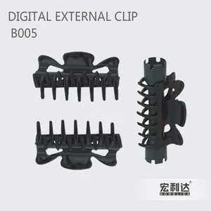 Custom logo decorative black plastic hair claw clips