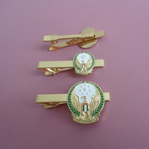 custom logo metal tie pin, gold plating neck tie bar/clip