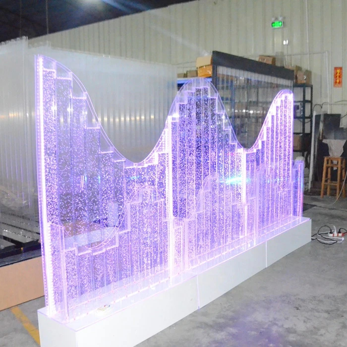 Custom made LED lighting aquarium wave water bubble panel wall screen room divider