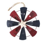 Custom Made Multicolored Modern Metal Abstract Windmill  Wall Decor