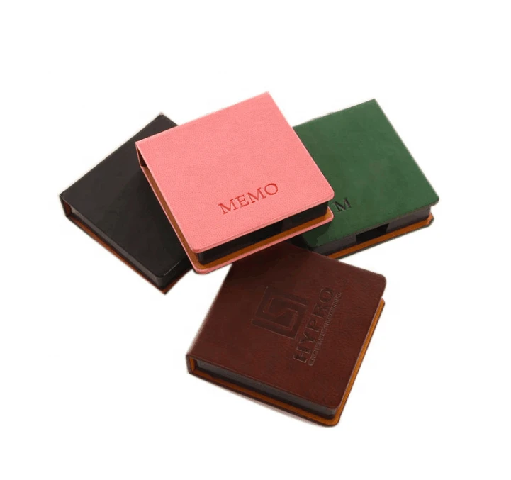 Custom note pad/ sticky note/ custom promotional sticky notepad with pu leather  box