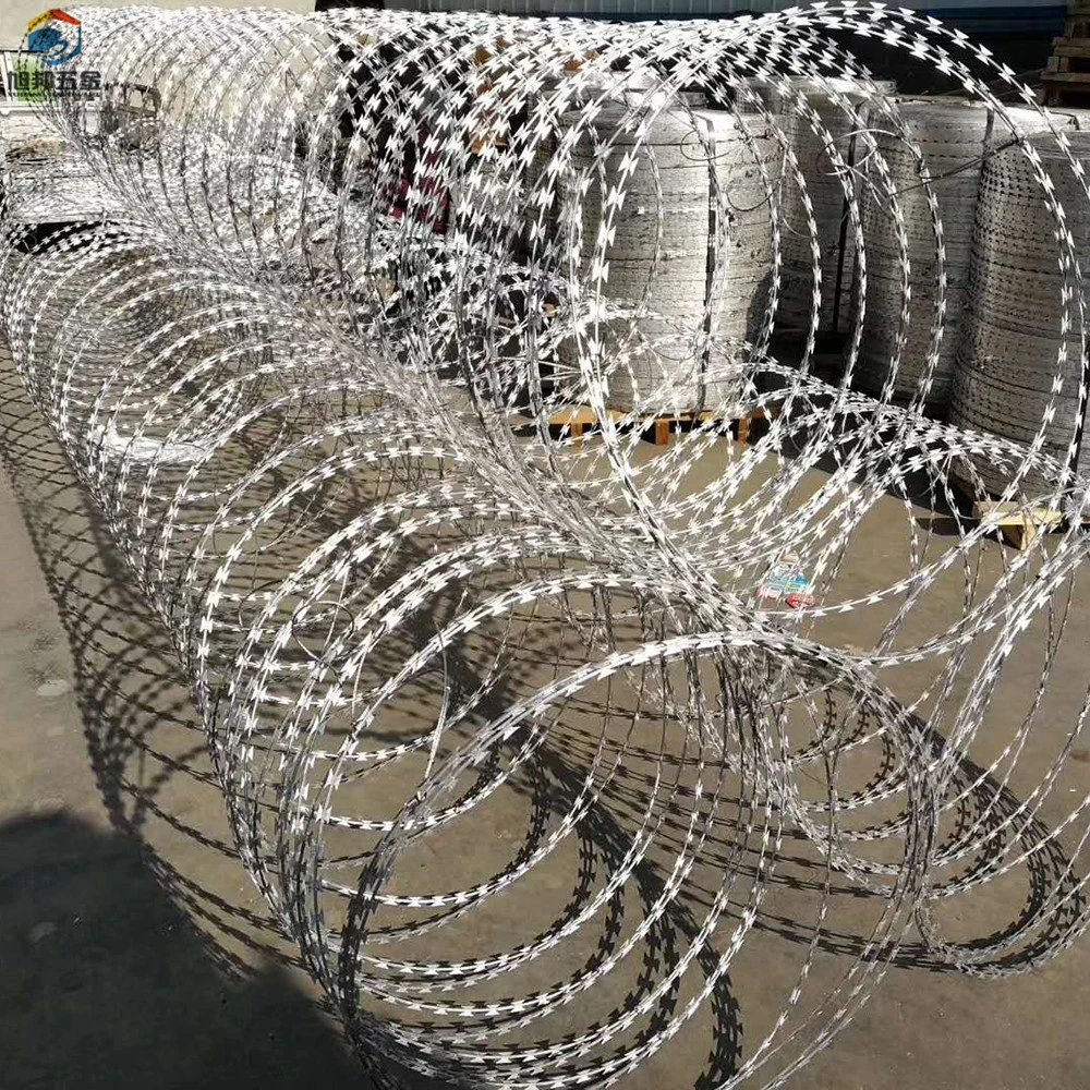Custom Razor Barbed Wire Stainless Steel Double Helix Anti-Climbing Barbed Wire Mesh Prison Hot-Dip Galvanized Barbed Wire