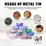 Custom Tin Box 12oz Round Shape Marble Tinplate Candle Tin Jar Perfume Compact Container Metal Cans for Cosmetic Craft Packaging