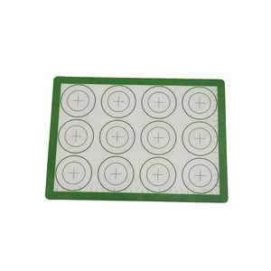 Custom wholesale non-stick silicone macaron baking mat with measurement for kitchen pastry cookie making