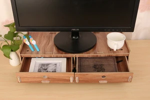 Custom Wooden Computer Elevated Holder,Desk Organizer
