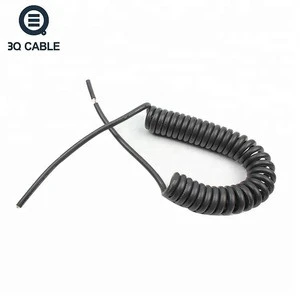 Customization PU PVC Material Power Electric 4 core Rj11 spiral copper cable
