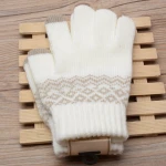 Customize Acrylic Winter Touchscreen Magic Gloves Women Men Warm Stretch Knitted Wool Mittens Touch Screen Gloves