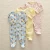 Import Customize Long Sleeve Long Leg Knitted Allover Printed 100% Cotton 3 Prepack Baby Rompers from China