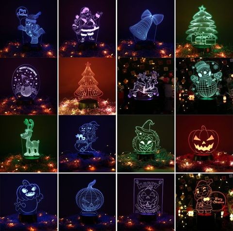 Customized 3D Night Light 3 Colors USB Photo Text kids birthday party gifts christmas gifts set