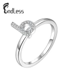 Customized Fashion Jewelry Fine Ring 925 Sterling Silver Letter Ring AAA Zircon Jewelry Wedding Ring for Women