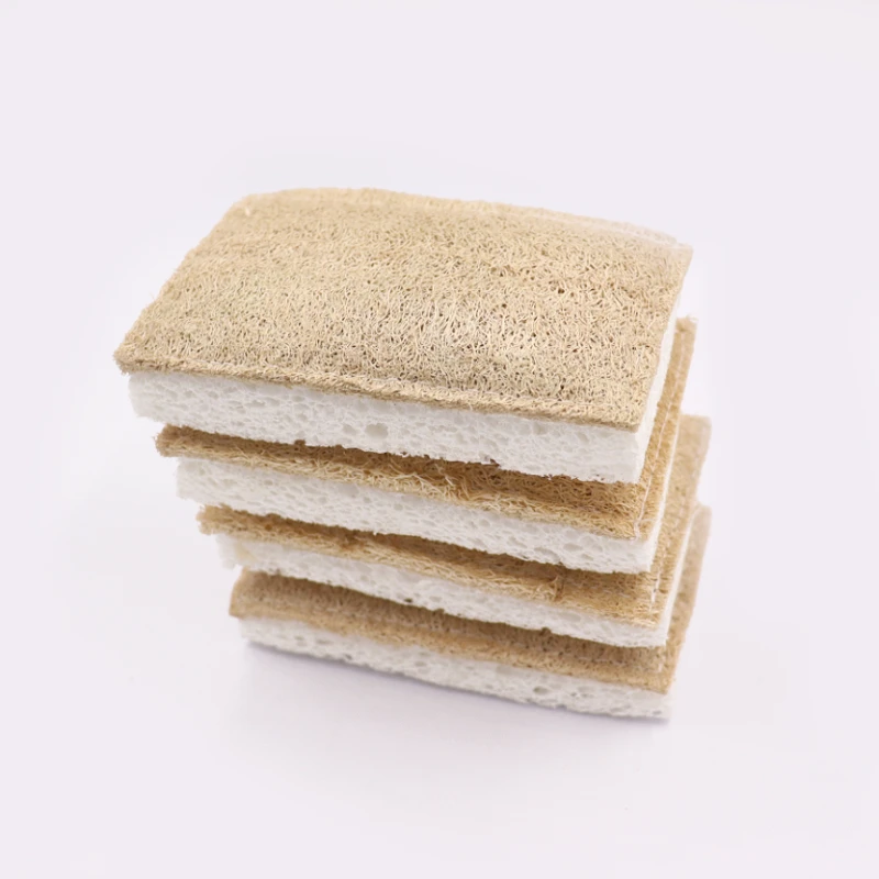 Customized Natural Biodegradable Wood Pulp Cotton Loofah Dish Sponge Cleaning Tool Kitchen Cellulose Sponge