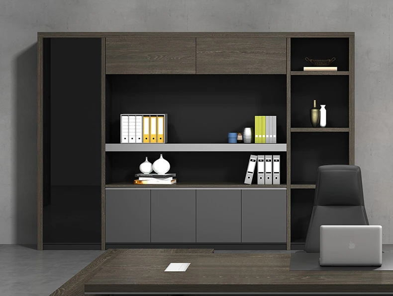 Customized open storage shelf office furniture executive wooden office file cabinet