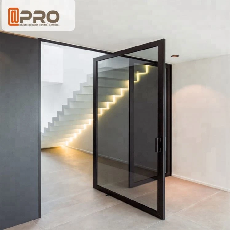Customized size commercial  glass pivot door front large entry glass EXTERIOR Hing Swing Doors modern entry designs pivot door