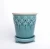 Import Customized size relief pattern glazed ceramic flower planter pot with tray for plants from China