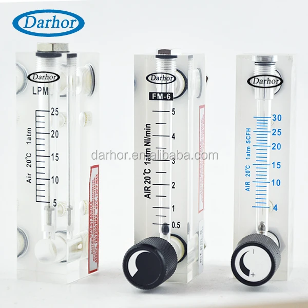 Darhor portable acrylic rotameter air flow meter medical gas flowmeter lab with adjustable valve