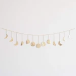 Decorative Garland Decor with gold moon chains Metal Moon Cycle Banner for dorm decor
