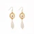 Import Delicate Deep Red Natural Stone Flower Baroque Pearl Real Gold Hook Earrings Woman Jewelry from China