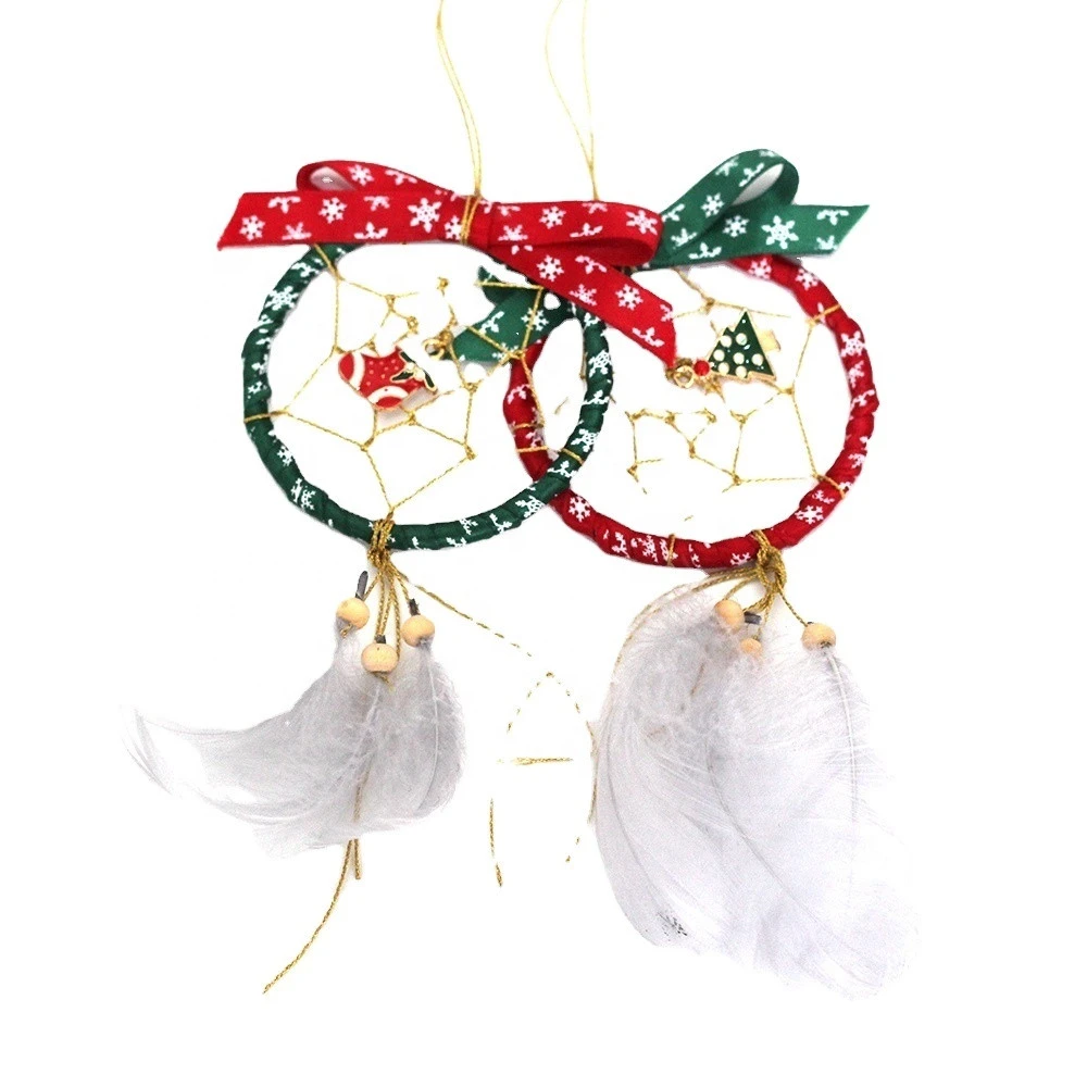 DIY Dream Catcher 65mm Diameter Natual Feather Indian Craft Supplies Set Kit for Christmas Decoration Ornament