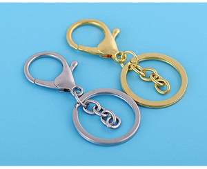 Diy golden slivery metal keychains lobster claw clasps with chain wholesale