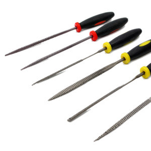 DIY tools steel hand wood rasp needle file with double colors plastic handle size 3x140mm 4x160mm 5x180mm