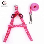 Dog Harness Leashes Nylon Printed Adjustable Pet Dog Collar Animals Accessories Pet Collar Leash