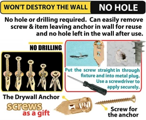 Drywall Self-Drilling Anchors hammer in metal plasterboard cavity wall fix with Screws  4 x 30mm