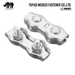 Duplex wire rope clip for fastening