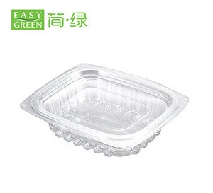 Easy Green Thermoforming folded plastic fruit container 8oz blister clear transparent clamshell disposable food packaging tray