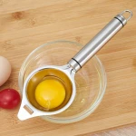 Egg Yolk White Separator Long Handle Stainless Steel Egg White Divider Kitchen Gadget Tool