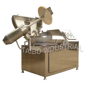 Electric meat bowl cutter and frozen meat processing cutting machine