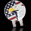 Engraved USA flag Golf Ball Markers United States Ball Marker for Hat Clip Divot Tool