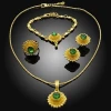 Ethiopian Round Shaped Necklace Earring Bracelet Ring Jewelry Diamond Jewelry Sets Design