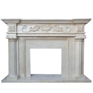 European cultured carved classic american style Modern Natural Stone Marble Wall Marble Fireplace