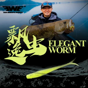 EWE 2021hot sale 1.5g T tail plastic swim bait shad worm high quality soft fishing lures