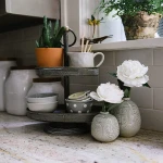 Exquisite vintage handmade environmental decorative metal oval wooden two tier tray