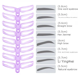 Eyebrow Stencil 8 Styles Eyebrow Template Washable Reusable Eyebrow Shaping Template with Handle and Strap