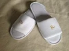 F051 Promotional disposable Cheap custom logo Hotel slippers with EVA sole