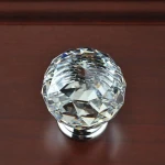 Faceted Diamond Shape Crystal Knobs cabinet glass furniture Handle Knob