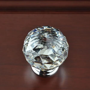 Faceted Diamond Shape Crystal Knobs cabinet glass furniture Handle Knob