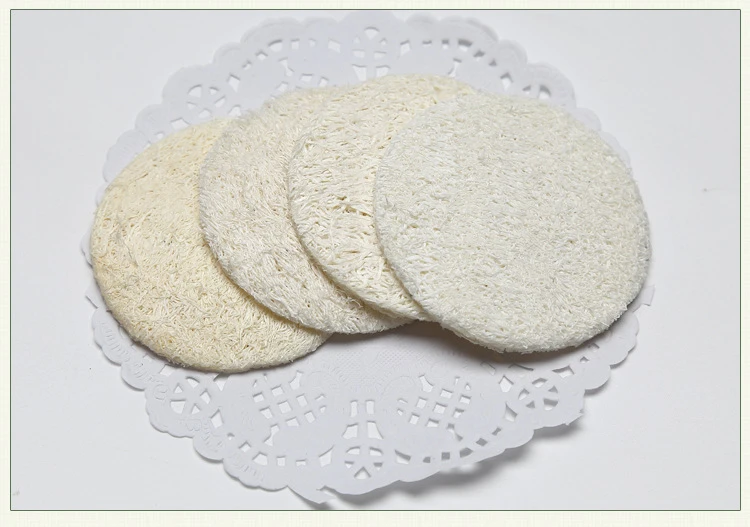 Facial Loofah Pads, 2.36 inches Round Complexion Natural Loofah Facial Discs Exfoliating Facial Loofah Skin Scrub