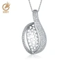 Factory custom cubic zirconia earrings latest jewerly necklace set 925 silver women