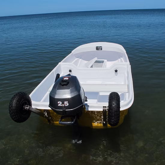 Factory Price Foldable 2.4m Fiberglass Fishing Boat Small Dinghy for River and Lake