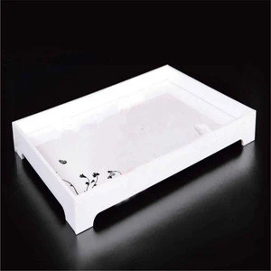 Factory Professional Customized Design White Acrylic Rectanger tea and coffee trays